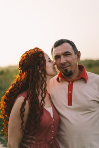 Portrait of a happy couple, woman and man. an adult married couple.