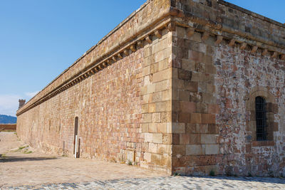 Surrounding walls of montjuic castle in barcelona, spain.