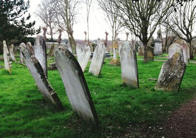 View of cemetery against sky