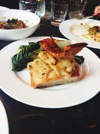 Close-up of food served in plate