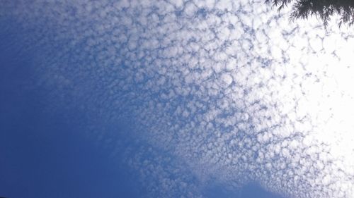 Low angle view of blue sky and clouds