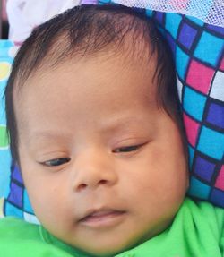 Close-up portrait of cute boy