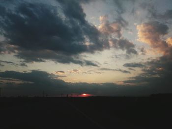 Scenic view of silhouette landscape against sky during sunset