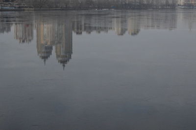 Reflection of building in lake