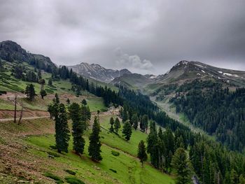 Scenic view of mountains against sky