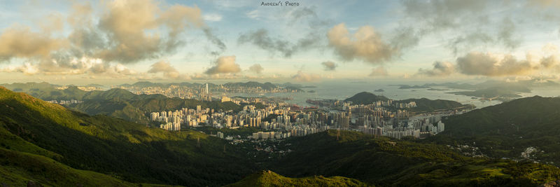 Panoramic view of townscape against sky