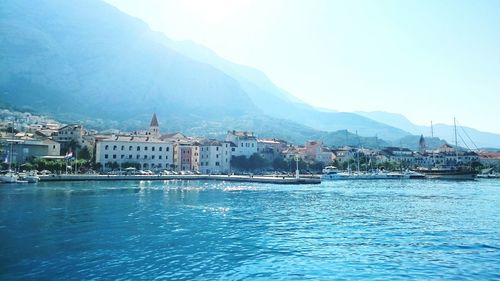 Adriatic sea against croatian shore 