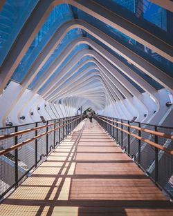 Low angle view of footbridge over footpath