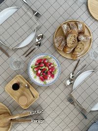 Directly above shot of food on table