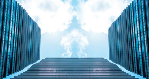 Directly below shot of modern building against sky