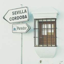 Low angle view of information sign