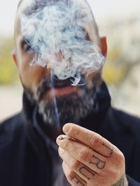 Man smoking cigarette