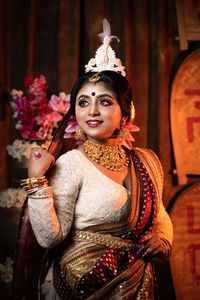 Indian bengali bride portrait studio shoot