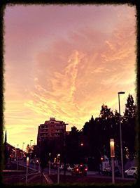 City street at sunset