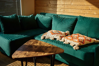 Interior with sofa and coffee table