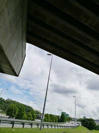 Low angle view of bridge against sky