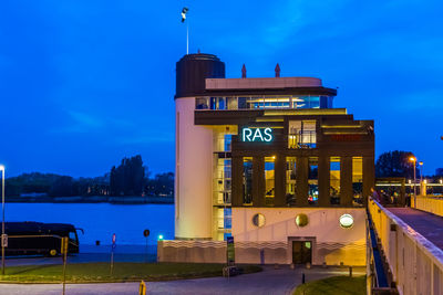 View of illuminated building at night