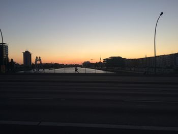 View of street light at sunset