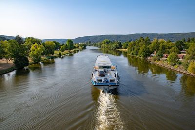 Scenic view of river against clear sky