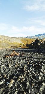 Scenic view of land against sky