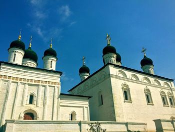 Low angle view of cathedral against blue sky