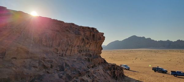 Scenic view of mountains against clear sky