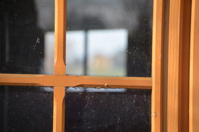 Full frame shot of glass window in rainy season