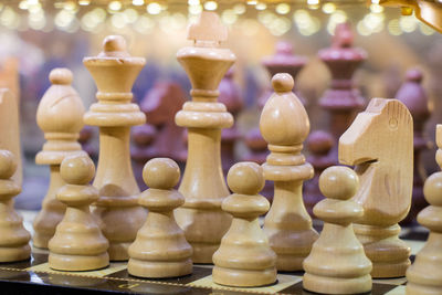 Close-up of chess pieces