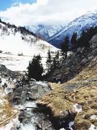 Scenic view of snowcapped mountains