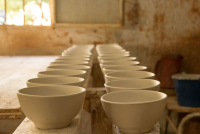 Close-up of coffee cup on table