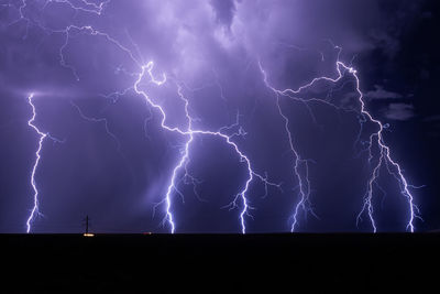 Lightning against sky at night