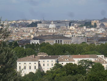 High angle view of buildings in city