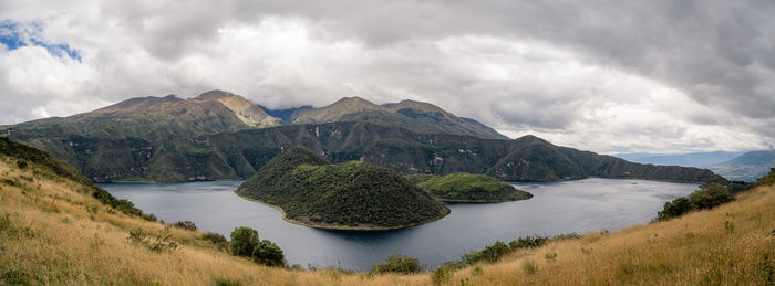 Panoramic view of mountains against sky