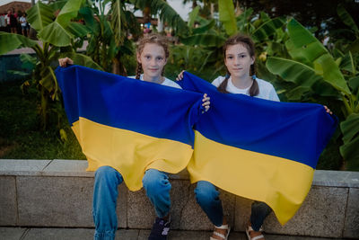 24.08.2022 - batumi, georgia. ukraine's independence day. anti-war rally in georgia. ukrainian flag. 