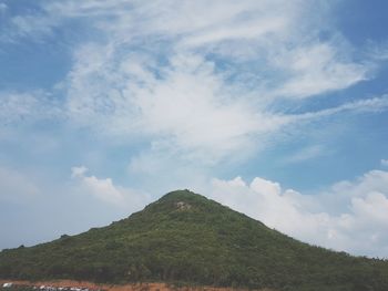 Low angle view of mountain against sky