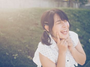 Young woman smiling