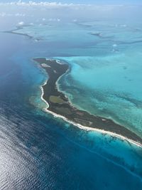 Aerial view of sea against sky