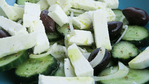 Full frame shot of chopped vegetables