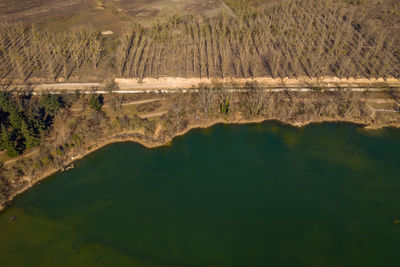 High angle view of lake