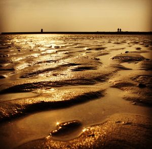 Scenic view of sea at sunset