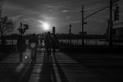 City street at sunset