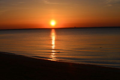 Scenic view of sea at sunset