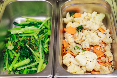 Close-up of chopped vegetables in bowl