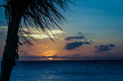 Scenic view of sea against sky at sunset