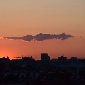 Sunset over city