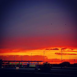 Scenic view of dramatic sky during sunset