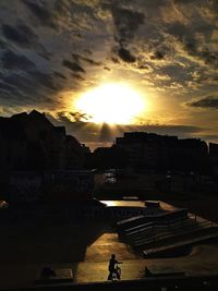 Sun shining through clouds