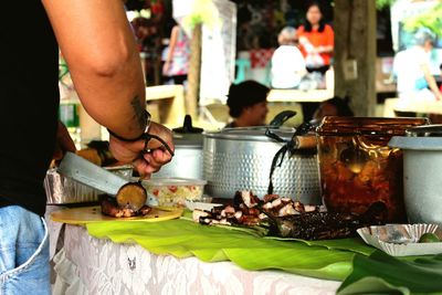 Man preparing food