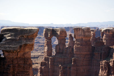 Rocky mountains against sky at canyonlands national park