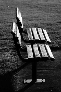 Close-up of chair on grass